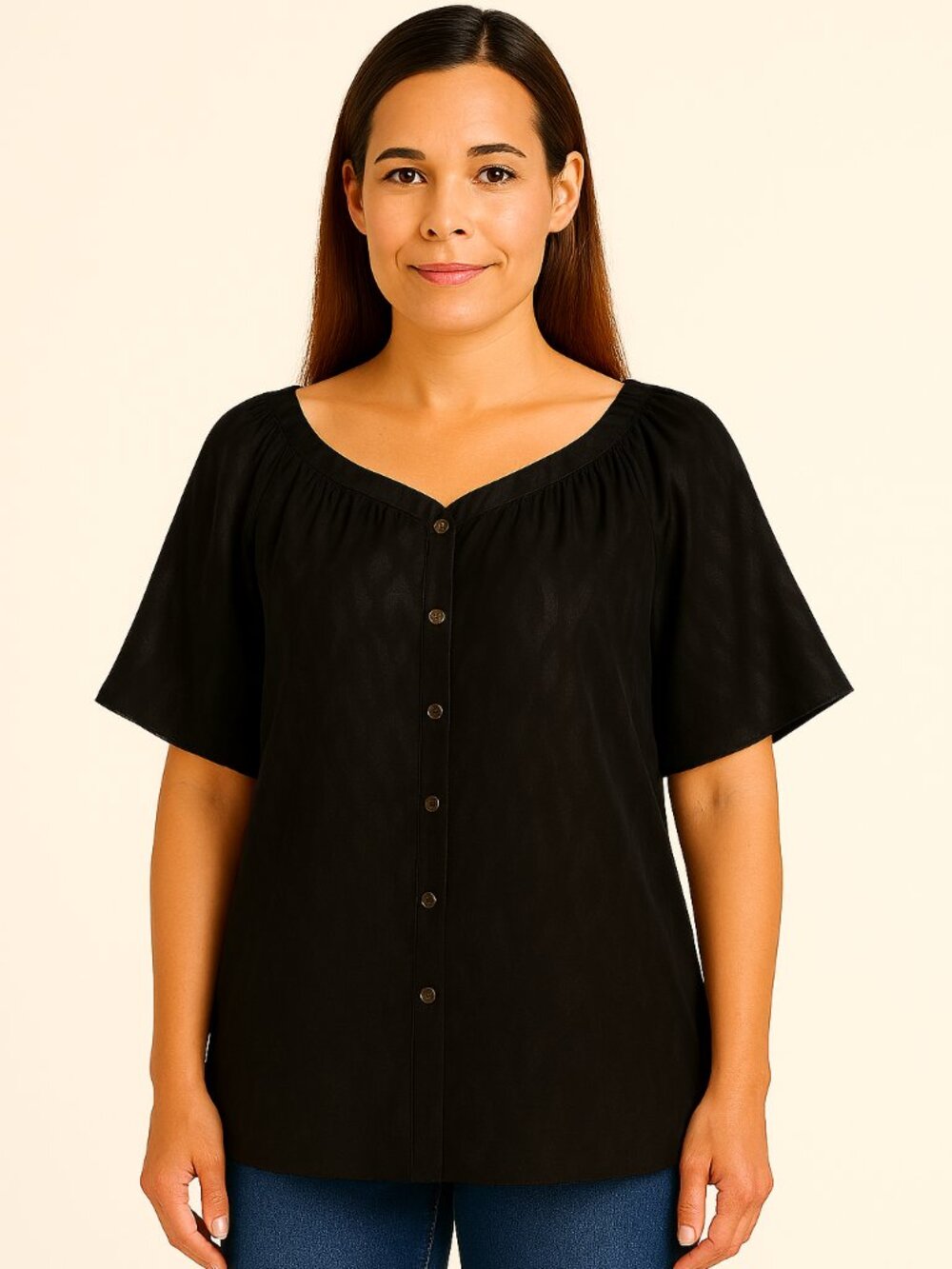 Vintage Lundgren & Windige  Blouse Sz Small Black Y2K Relaxed fit Women